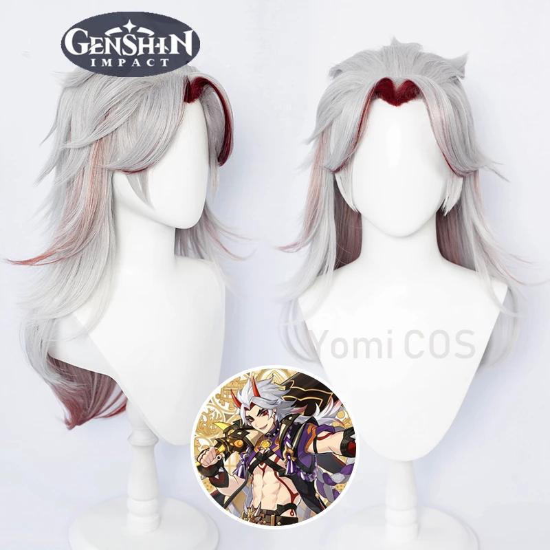 Atataki Itto ڽ   Genshin Impact Arataki Itto Cosplay 80cm  ռ Ӹ Peluca Anime Wigs